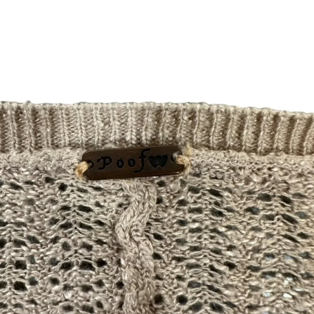 Poof! Sweater Free People‎ Vibes!  Size Small Cream Beige  Lightweight